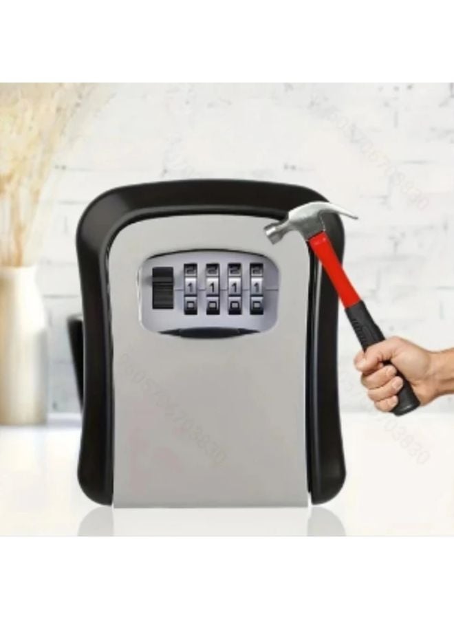 Gray Combination Key Lock Box Wall Mount Secure Code Lockbox for House Car Keys - Image 2